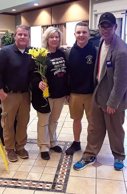 Veteran David Haave spending time with basic training soldiers Ft Wood Missouri -- David Haave